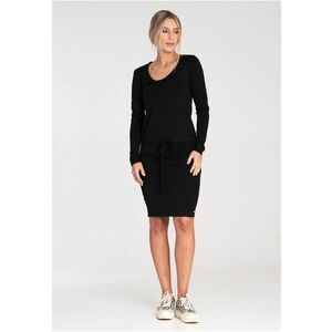 Rochie scurta - neagra - din viscoza - imagine