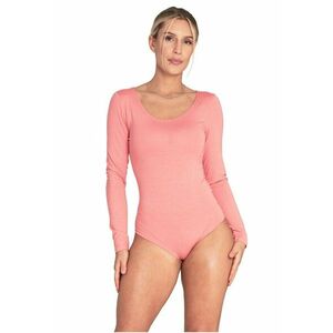 Body elegant coral - maneca lunga - material placut - pentru femei - viscoza/elastan imagine