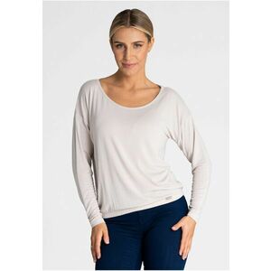Bluza dama M981 - bej - 94% vascoza - 6% elastan - croiala simpla - maneci lungi imagine