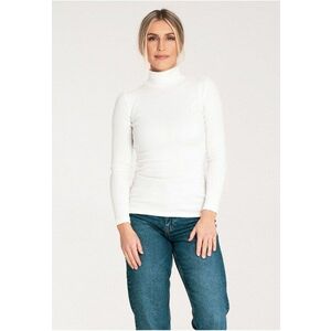 Bluza dama pe gat - Bumbac/Elastan - Alb imagine