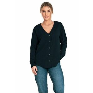 Bluza dama de vara - decolteu in V - bleumarin - poliester - elastan imagine