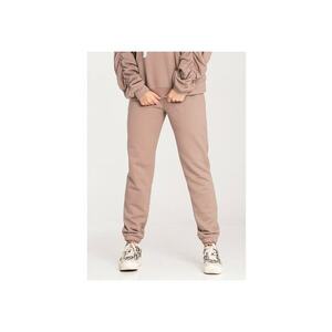 Pantaloni sport dama bej - bumbac 100% - talie elastica - design minimalist - imagine