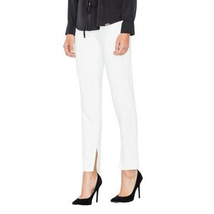 Pantaloni dama M474 - elastici - talie inalta - alb - poliester/elastan/viscoza - imagine