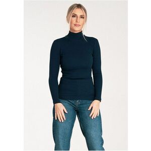 Bluza dama pe gat - Bumbac/Elastan - Bleumarin imagine