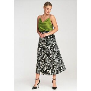 Fusta midi imprimeu zebra - elastica - poliester - imagine