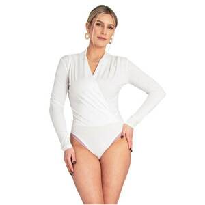 Bluza de tip Body dama alb - elegant - material elastic - poliester - imagine