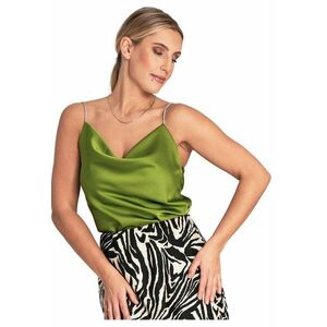 Top dama verde - cu bretele - material moale - elegant - poliester - imagine