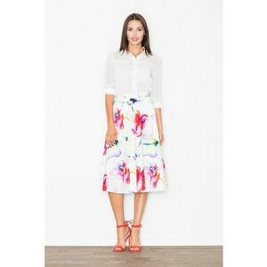 Fusta midi eleganta - floral - poliester - multicolor imagine