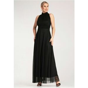 Rochie lunga de seara - neagra - poliester - imagine