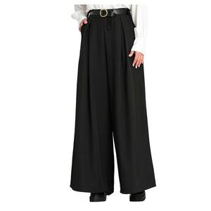 Pantaloni dama - eleganti - negru - poliester-elastan - imagine