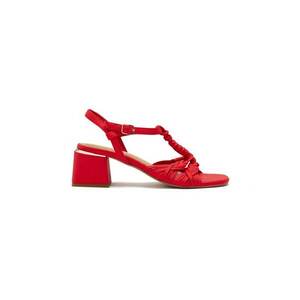 Sandale din piele cu barete impletite Barnard imagine