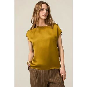 Bluza cu maneci scurte si aspect satinat imagine
