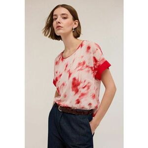 Bluza cu maneci scurte si model abstract imagine