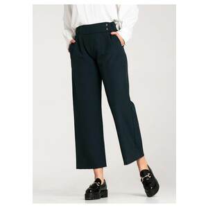 Pantaloni dama albastru inchis - eleganti - talie inalta - poliester/elastan - imagine