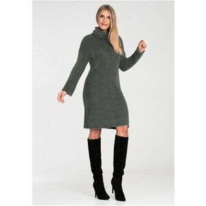Rochie tricotata - nylon - verde - imagine
