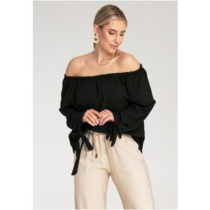 Bluza Boho dama - Poliester/Elastan - Negru - imagine
