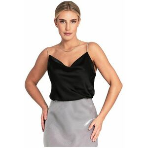 Top de seara dama negru - bretele - poliester - imagine