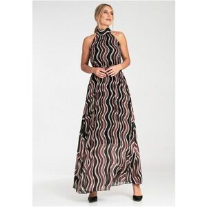 Rochie maxi multicolor - plisata - poliester - imagine