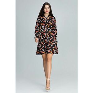 Rochie scurta M599 - florala - cu maneci lungi - multicolor - poliester imagine