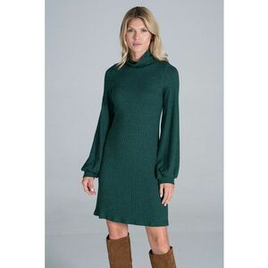 Rochie M831 - verde - tricotata - maneci lungi - poliester - imagine