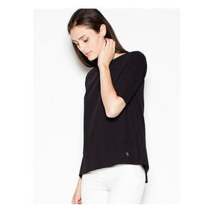 Bluza dama - asimetrica - decupaj spate - negru - poliester - imagine
