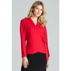 Bluza dama - Inchidere laterala - Poliester/Elastan - Rosu - imagine