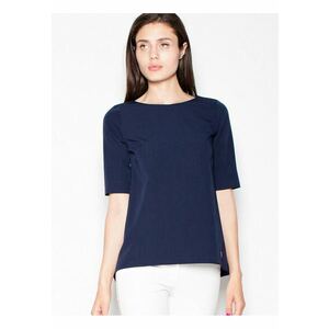 Bluza dama bleumarin - asimetrica - cu decupaj spate - poliester-viscoza - imagine