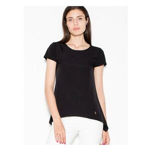 Tricou dama negru - material usor - cu parti extinse - imagine