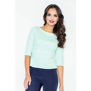 Bluza dama - Maneca lunga - Bumbac - Turcoaz - imagine