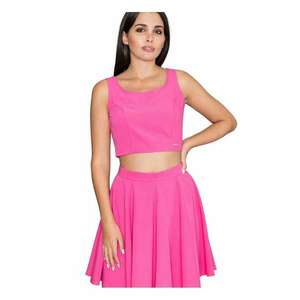 Set top + fusta scurt - evazat - elegant - violet - poliester-viscoza imagine