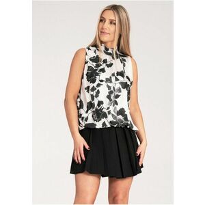 Bluza dama - Fara maneci - Poliester - Alb/Negru - imagine