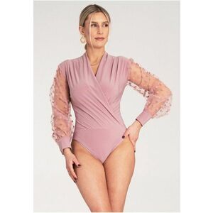 Body elegant dama - Poliester/Elastan - Roz - imagine