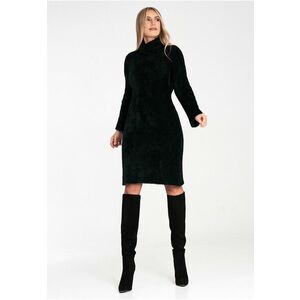 Rochie tricotata guler inalt - neagra - 100% nailon - imagine