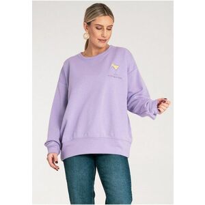 Hanorac dama broderie - mov - bumbac/poliester - imagine