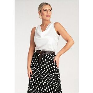 Bluza dama - Satinata - Poliester/Elastan - Alb - imagine
