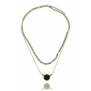 Colier placat cu aur cu piatra verde FN99904 imagine