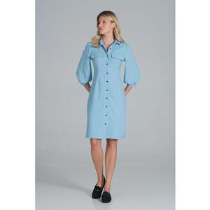 Rochie casual M849 - albastra - poliester - versatila - imagine