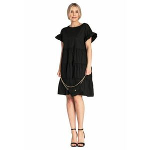 Rochie de vara - M1182 - volane - neagra - bumbac - imagine