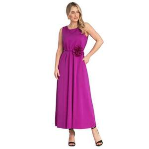Rochie eleganta fara maneci - fucsia - poliester/spandex/viscoza - imagine