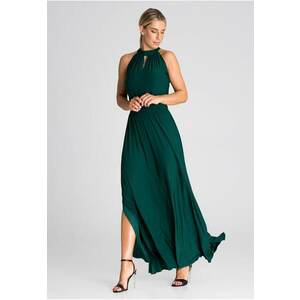Rochie de seara - lunga - poliester - verde imagine
