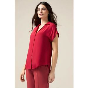 Camasa relaxed fit cu decolteu in V imagine