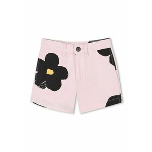 Pantaloni scurti din denim cu imprimeu floral imagine