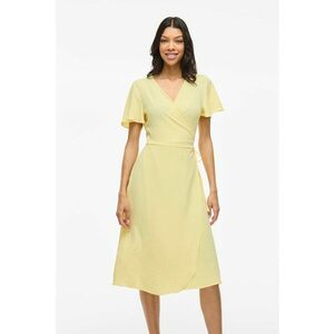 Rochie midi cu croiala petrecuta si decolteu cache coeur imagine