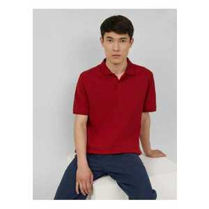 Tricou polo barbati - Regular fit din bumbac - Rosu inchis - imagine