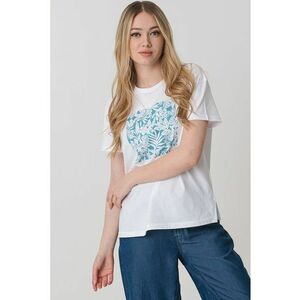 Tricou regular fit cu model floral imagine
