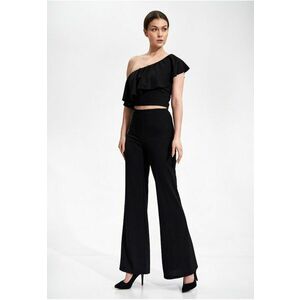 Top dama - Poliester/Elastan - Cu volane - Negru - imagine