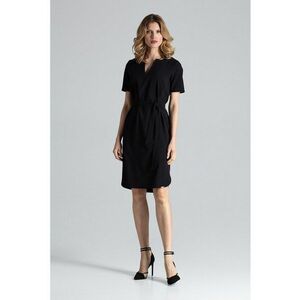 Rochie de vara M669 - neagra - maneci scurte - poliester 95% - imagine