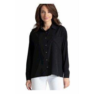 Camasa dama - neagra - cu maneci lungi - buzunar - elastan - poliester - viscoza imagine