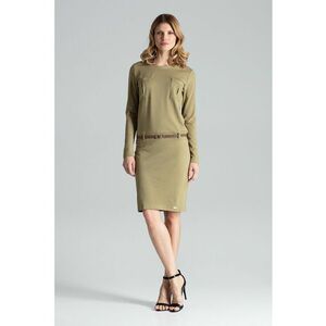 Rochie verde - eleganta - maneci lungi - decolteu barca - viscoza imagine