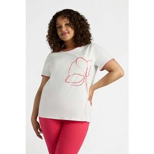 Tricou cu model floral decorat cu margele imagine